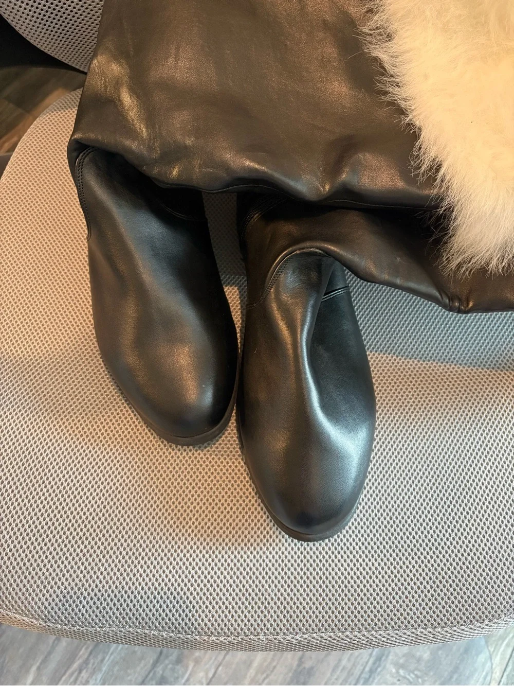 Men’s Santa boots xl black with faux fur ,  Faux Leather Boots
